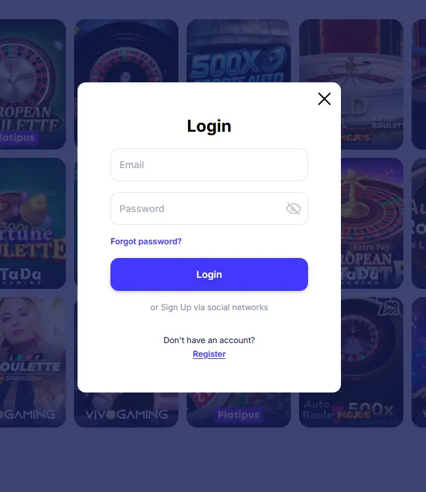 Fortunica login screen on desktop with email and password fields